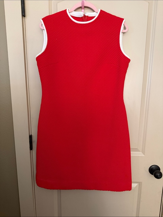 Dresses & Skirts - Sleeveless Red Shift Dress with White Trim